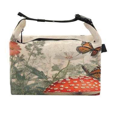 Imagem de STAYTOP Lancheira Wild Mushrooms com fivela de alça, lancheira isolada para meninos e meninas, lancheira térmica para trabalho escolar
