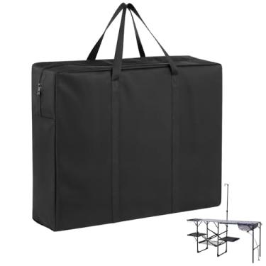 Imagem de Bolsa dobrável de armazenamento de mesa de cozinha para acampamento GCI ao ar livre – Bolsa de transporte impermeável para estação de cozinha 600D para mesas dobráveis de piquenique/acampamento com