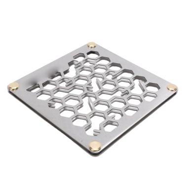 Imagem de SUNGOOYUE Porta-Copos, 12x12cm, Decoração de Cozinha Em Aço Inoxidável à Prova de Ferrugem, Tapete para Bebidas, Tapete para Copos de Metal, Camada Dupla, Isolamento Térmico Perfurado Com (Buraco da