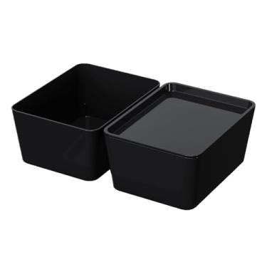 Imagem de Ntwoiee 2 caixas de toragem com tampas de plástico, recipientes de armazenamento empilháveis multiuso com tampa para organização de casa e escritório, pequeno recipiente de armazenamento, recipiente