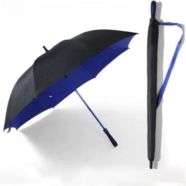 Imagem de Guarda-Chuva Grande Automático - Fibra de Vidro Blackout para Proteção UV, Reforçado para Tempestade(kit 2 azul)