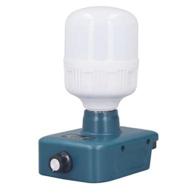 Imagem de Lâmpada de trabalho alimentada por bateria E27 Brilho ajustável Lâmpada LED 5500 6500K 350 1300lm para oficina de porão de garagem Iluminação interna externa