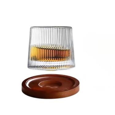 Imagem de Copo Rotativo para Whisky 200ml com Base de Madeira – Design Giratório para Aeragem Natural