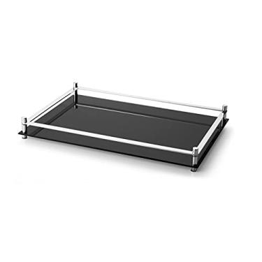 Imagem de Aparador Preto Espelhado Decorativo de Vidro 32x54cm Forma