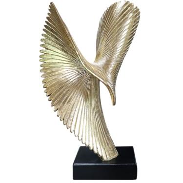 Imagem de LAIKEARTS Escultura decorativa de águia abstrata moderna, decoração de mesa de sala de jantar, estátuas geométricas de decoração de casa, estética de decoração de prateleira, mesas de centro ou