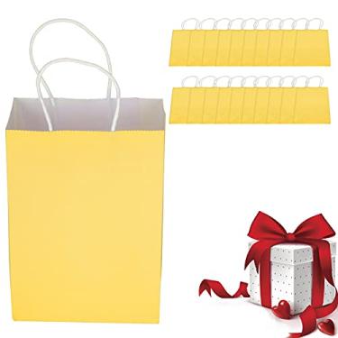 Imagem de ZJchao Sacos de Papel Kraft de 20 Unidades, Design de Cor Pura para Etiquetagem DIY, Embalagem de Presente para Aniversário, Casamento, chá de bebê, Festa de Formatura, Com 2 Opções de (15 * 8 * 21)