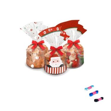 Imagem de Kit Saco Panetone 500g Cromus 25x35cm + Fita Cetim 15mm 10m