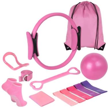 Imagem de Conjunto de 13 peças Shaping Artifact Pilates Yoga Anel Cinto Alongamento Tensão Meias Kit Completo para Exercícios Corporais Completos com Sacola Armazenamento e Viagem Fácil