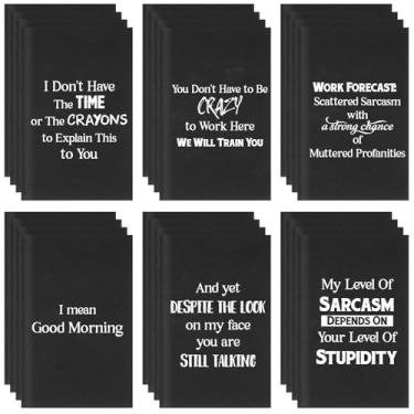 Imagem de Yeaqee 24 blocos de notas engraçados de Natal para funcionários com frases sarcásticas, cadernos divertidos para colega de trabalho, novidade, humor para escritório, adulto, professor, mesa de