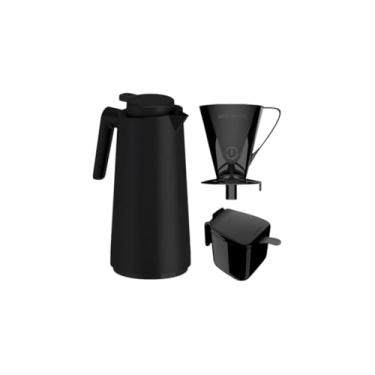 Imagem de Garrafa Térmica 650ml com Suporte Filtro de Café, Açucareiro 350ml e Colher, Ampola de Vidro, Livre de BPA, 22cm