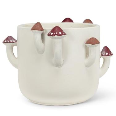 Imagem de Abbott Collection Grande plantador de cogumelos germinados - cimento, marfim/marrom (15 cm A)