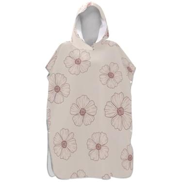 Imagem de Joisal Roupão vestível para adultos poncho de surfe praia moletom toalha de natação mandala rosa pastel ponchos femininos com capuz