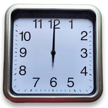 Imagem de Relógio de Parede Luxo 29cm e 25cm - Números Grandes para Visão Clara, Ideal para Sala, Cozinha e Quarto, Design Elegante e Fácil de Instalar (25CMBRANCO/QUADRADO)