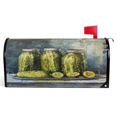 Imagem de TSENQUE Capas decorativas de caixa de correio magnética, pintura de festa, outono, caixa de correio, vinil, férias, à prova de intempéries, caixa de correio, decoração, tamanho grande, 64,5 x 52,8 cm