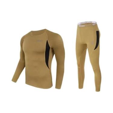 Imagem de Conjunto De Roupa Térmica Masculina De Compressão Em Fleece Secagem Rá