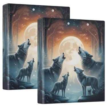 Imagem de Fichários personalizados com 3 anéis de lua uivante de 3 cm comporta 200 folhas, pastas de portfólio, impressão, anel redondo, fichário de receita, 31,5 x 27 x 6 cm, 1 pacote