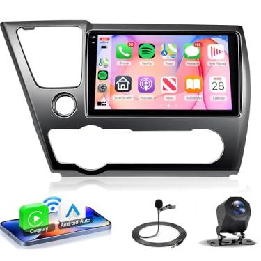 Imagem de Rádio de carro 4 núcleos 4G + 64G Android 15 para Honda Civic 2013-2017, Rimoody Car Stereo Wireless Carplay Andorid Auto Mirror Link 22 polegadas INCELL tela sensível ao toque GPS WiFi Bluetooth 5.0