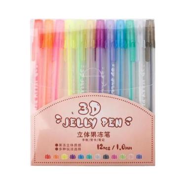 Imagem de Canetas Gel Retráteis 3D Com Glitter Em Cores Sortidas Para Escrita, D