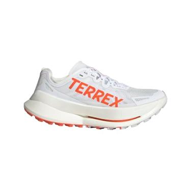 Imagem de adidas Tênis de corrida feminino Terrex Agravic Speed Ultra Trail, Branco/Laranja Impacto/Cinza Dash, 41