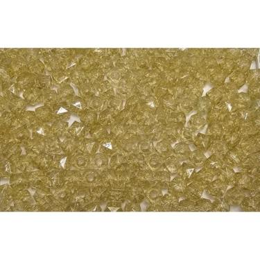 Imagem de Miçanga Cristal Acrílico 8mm Cubo Quadrado 500g Transparente para Artesanato e Bijuteria (Gliter Ouro 090)