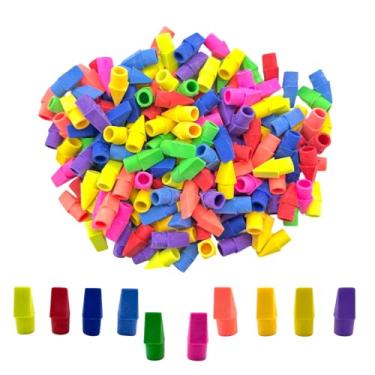 Imagem de BYTERT Borrachas de lápis, 120 peças de borrachas superiores de lápis Borrachas para lápis Borrachas para crianças Material escolar