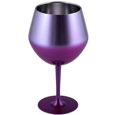 Imagem de Taça Térmica Inox 550ml - 2 em 1 Copo e Taça, Gelo 2.5 horas, Gin Vinho e Drinks (Roxo)