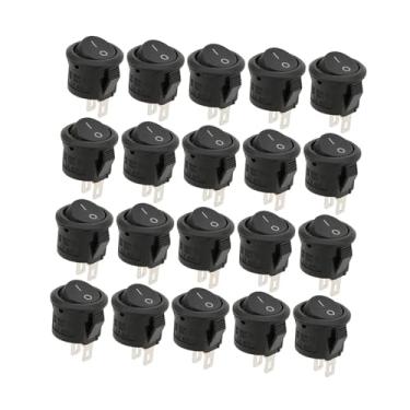 Imagem de Generic Interruptor Basculante Preciso de 2 Pinos e 2 Posições para Eletrodomésticos, Interruptores Redondos de Plástico Duráveis ​​para Uso Industrial, Terminais Revestidos de Zinco, Conjunto de 20