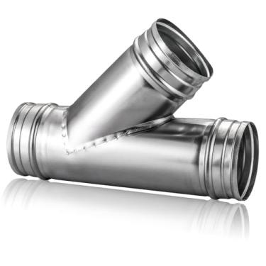 Imagem de NYXOVA Divisor de duto de metal de 3 vias, conector de saída de ar de ramo de 45° de 4 polegadas, adaptador de mangueira HVAC, divisor de tubo de ventilação de metal para sistemas de secador, exaustão