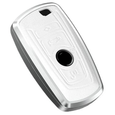 Imagem de Capa para chave remota de carro, compatível com BMW 1 2 3 4 5 6 7 Série X1 X3 X4 X5 X6 F36 F25 F26 F30 F34 F10 F07 F20 Z10 G30 F15 F16 Chave Fob(White)