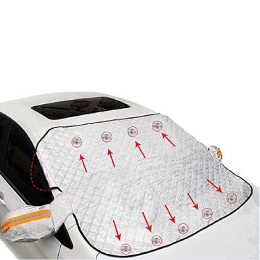 Imagem de Capa de para-brisas protetor solar dobrável capa de disco de carro de inverno capa de para-brisa com ímã capa contra o sol gelo neve geada 145 x 113 cm