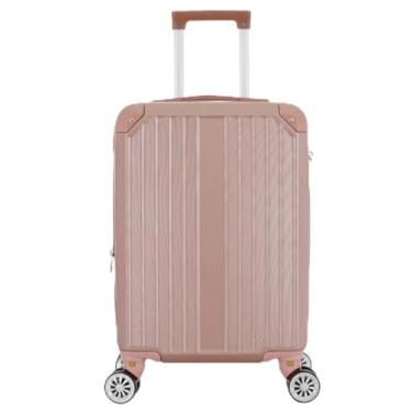 Imagem de Mala de Bordo 10kg ABS Expansível com Zíper Duplo Rodas 360° Cadeado Numérico Bagagem de Mão(Ouro rosa,N20-54 * 35 * 22)