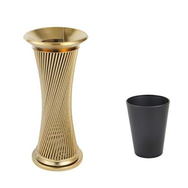 Imagem de Caixotes de lixo ao ar livre Suporte de chão Cinzeiro fixo montado no chão Cinzeiro alto de aço inoxidável Área de fumar Coluna de extremidade de cigarro Clássico Lixeira de cinzeiro de chão ao ar