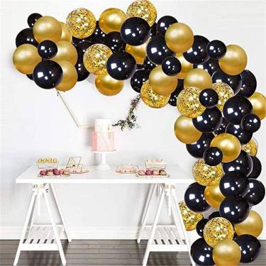 Imagem de Kit Balloon Arch para festa de feliz aniversário, confetes de látex, 62 unidades