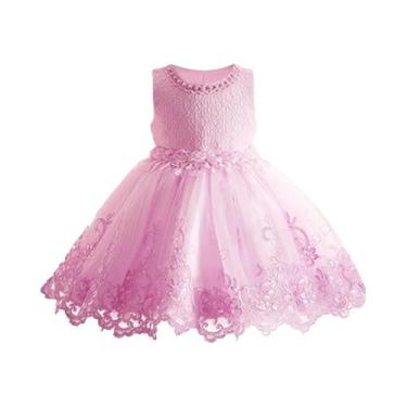 Imagem de Vestido De Flor Para Meninas Pequenas, Vestido De Princesa Com Pérolas