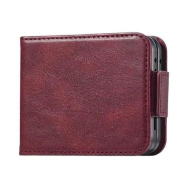 Imagem de Capa De Couro Luxuosa Para Samsung Galaxy Z Flip 7 6 5 4 3 Com Porta C