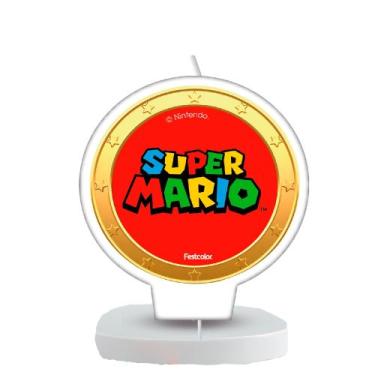 Imagem de Vela plana Temática Decoração Super Mario festa aniversário - Fastcolo