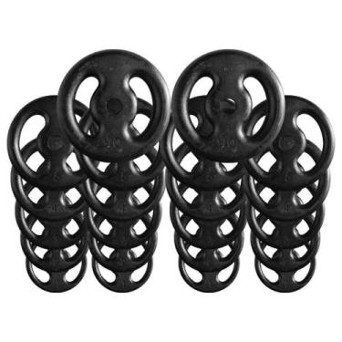 Imagem de Combo com 22 Anilhas de Ferro Fundido - 80 Kg - 2M