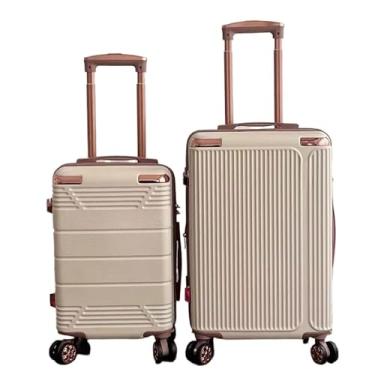 Imagem de Mala de Bordo 10kg ABS Casca Dura, Rodinhas Giratórias 360°, Cadeado com Senha, Bagagem de Mão Viagem(Bege,N23-16kg)