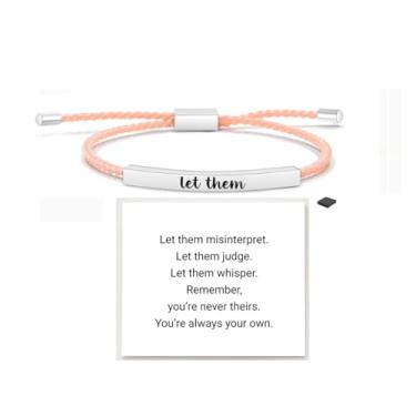 Imagem de Pulseira Dont Let The Hard Days Win para mulheres e homens, feita à mão, trançada, ajustável, de aço inoxidável, inspiradora, deixe ele confortável para presentes de aniversário joias, Medium, Aço