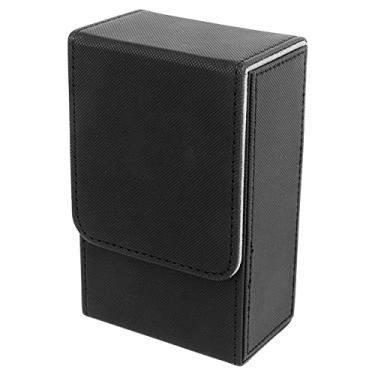 Imagem de Aoresac Estojo de Armazenamento de Cartas tarô, Caixa Armazenamento tarô Com Design Lua e Sol, Suporte Grande Pacotes Couro PU para Cartas, Capacidade (Preta)