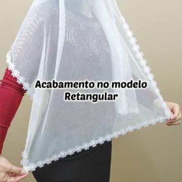 Imagem de Véu Ccb Adulto Renda Aplicada Guipir Com Apliques Florais (modelo Édmi