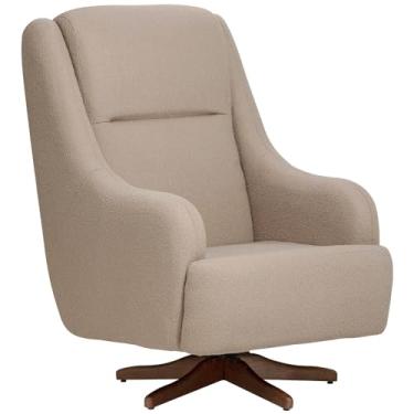 Imagem de Poltrona de Amamentação Com Balanço Giratória Fábula D02 Bouclê Marrom Claro B-122 - Lyam Decor