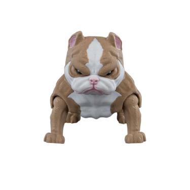 Imagem de Cachorrinhos Articulados Colecionáveis com Diversas Raças, Brinquedo Educativo com Articulações Móveis, Ideal para Crianças e Colecionadores (American Bully)