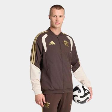 Imagem de Jaqueta Flamengo 26/27 Apresentação Adidas Masculina, Marrom, GG