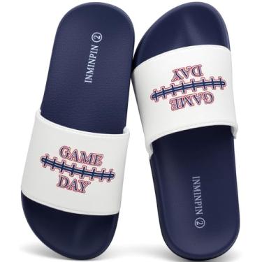 Imagem de INMINPIN Sandália infantil para meninos e meninas, com sprots de bola, ultraconfortável, praia, piscina, chuveiro, escorregador doméstico, ambientes internos e externos para fãs de esportes, Futebol