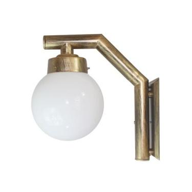 Imagem de Arandela Solarium 210 Globo de Vidro Leitoso - Ideal Iluminação, Ouro 