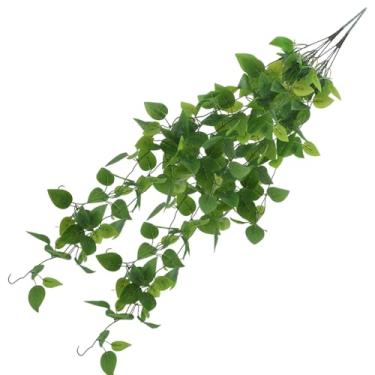 Imagem de 2 peças de Plantas Artificiais Vinhas com Folhas Falsas para Decoração Parede Interna Casamento Lar Pátio Escritório - Sem Cestos