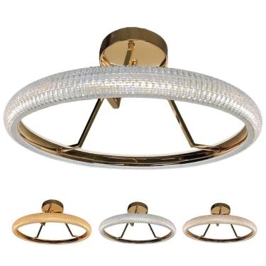 Imagem de Lustre 3 Em 1 Luminaria Anel Arco Perfil Led Infinito Sala De Jantar Quarto Ambiente Moderno