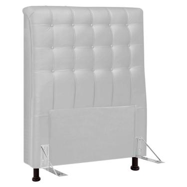 Imagem de Cabeceira Cama Box Solteiro Ciara 90cm Botonê Com Frame Sintético Branco