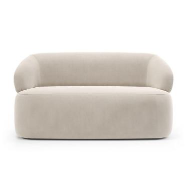 Imagem de Sofá Orgânico 02 Lugares Living Glee 140cm Veludo Bege - Desk Design